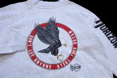 画像3: 90s USA製 Hanes イーグル HORIZON 袖プリント スウェット 杢ライトグレー XL (3)