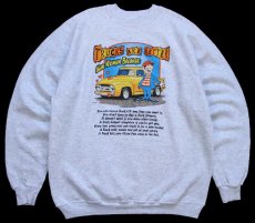 画像1: 90s USA製 Hanes TRUCKS ARE BETTER パンプキン ピックアップ トラック イラスト メッセージ スウェット 杢ライトグレー XL (1)