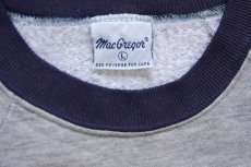 画像4: 80s USA製 McGREGORマクレガー ワンポイント ツートン 切り替え スウェット 杢グレー×ナス紺 L (4)