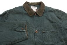 画像3: 90s USA製 L.L.Bean PRIMALOFTプリマロフト ライナー付き ダック地 フィールドコート 緑 L★ジャケット ハンティング (3)