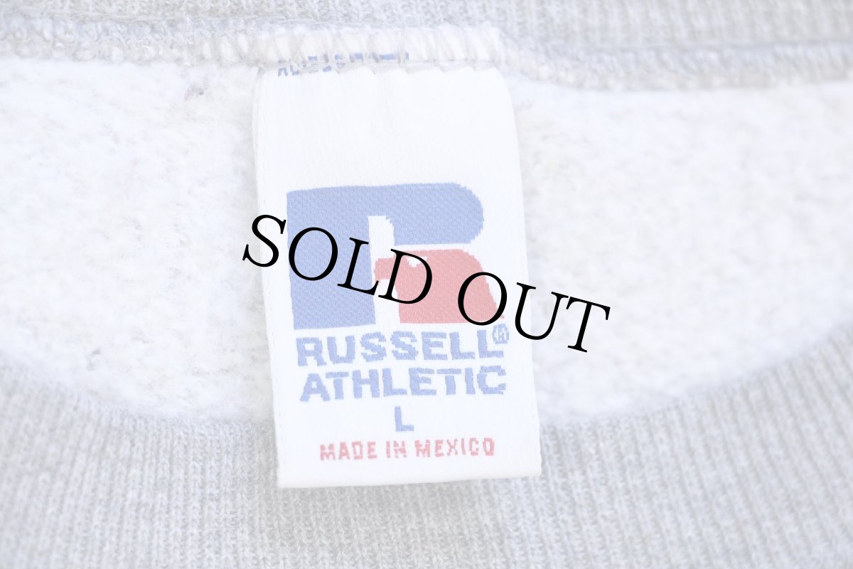 画像4: 90s メキシコ製 RUSSELLラッセル CHHS PANTHERS 前V スウェット 杢グレー L (4)