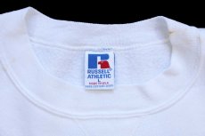 画像4: 90s USA製 RUSSELLラッセル Scarlets RIDGEFIELD PARK 前V スウェット 白 L (4)