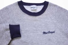 画像3: 80s USA製 McGREGORマクレガー ワンポイント ツートン 切り替え スウェット 杢グレー×ナス紺 L (3)
