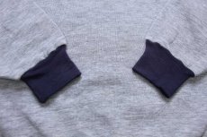 画像6: 80s USA製 McGREGORマクレガー ワンポイント ツートン 切り替え スウェット 杢グレー×ナス紺 L (6)