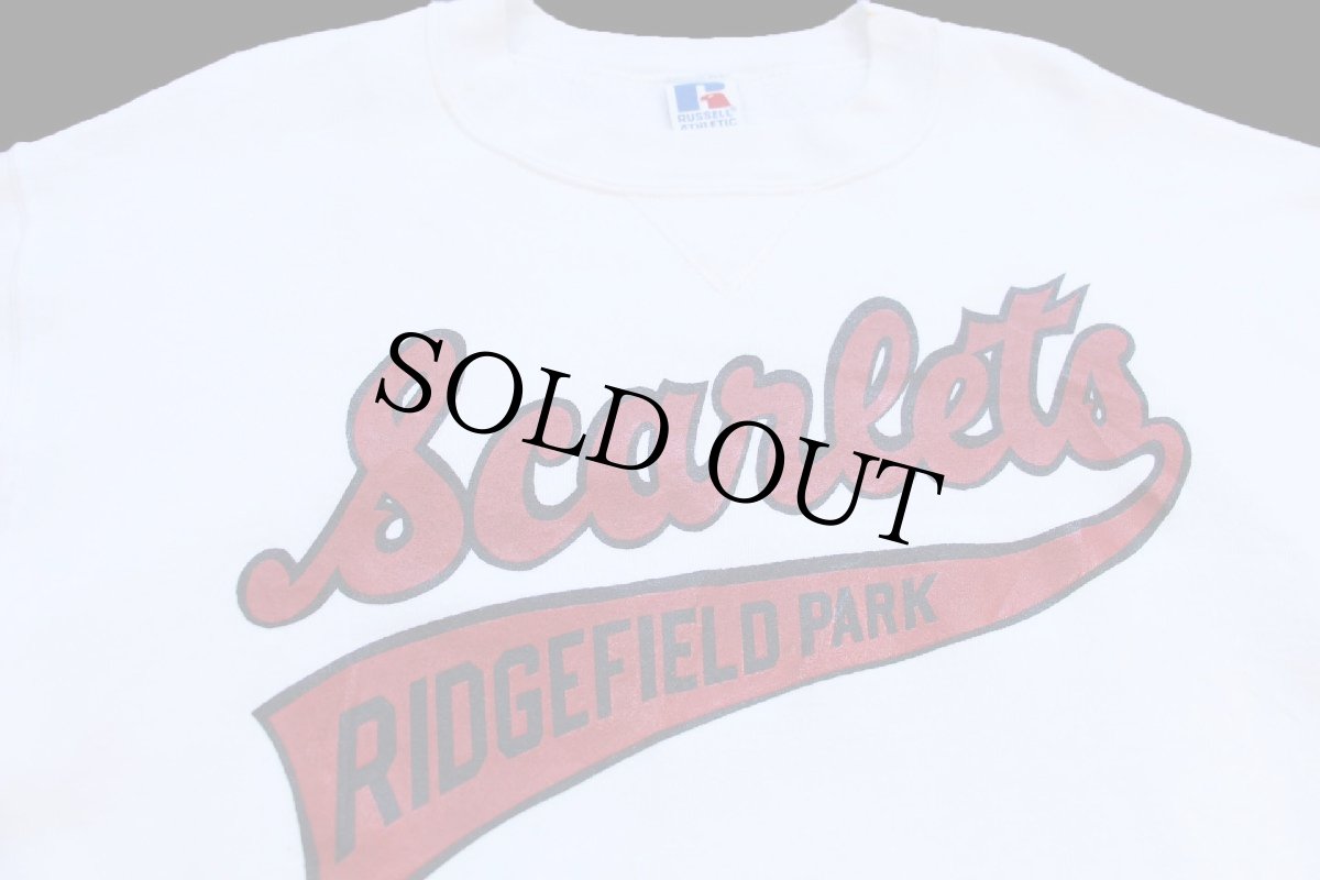 画像3: 90s USA製 RUSSELLラッセル Scarlets RIDGEFIELD PARK 前V スウェット 白 L (3)