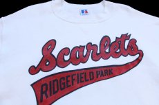 画像3: 90s USA製 RUSSELLラッセル Scarlets RIDGEFIELD PARK 前V スウェット 白 L (3)