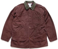 画像1: 90s L.L.Bean PRIMALOFTプリマロフト ライナー付き ダック地 フィールドコート 焦げ茶 L★ジャケット ハンティング (1)
