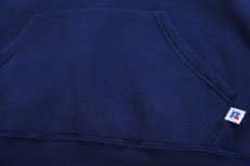 画像5: 90s メキシコ製 RUSSELLラッセル UNC TAR HEELS アップリケ&刺繍 スウェットパーカー 紺 L★フーディー (5)