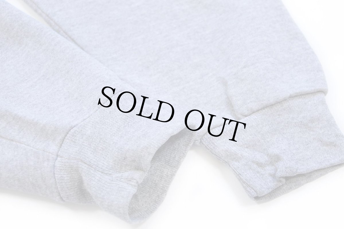 画像6: 90s メキシコ製 RUSSELLラッセル State 15 BASEBALL 三段中抜き スウェットパーカー 杢グレー M★フーディー (6)