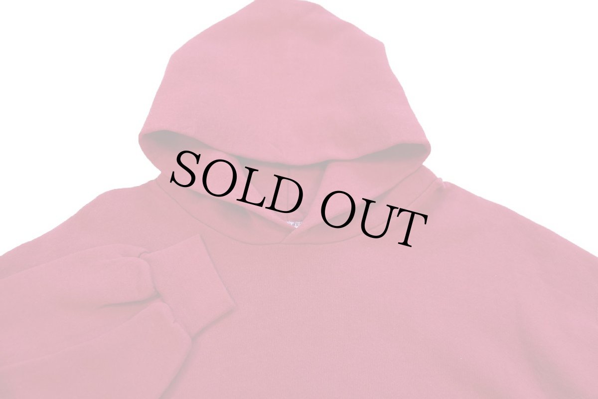 画像3: 90s メキシコ製 RUSSELLラッセル 無地 スウェットパーカー 濃赤 XL★フーディー ブランク (3)