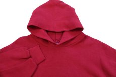画像3: 90s メキシコ製 RUSSELLラッセル 無地 スウェットパーカー 濃赤 XL★フーディー ブランク (3)
