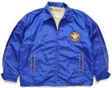 画像1: 訳あり★80s COMMUNICATIONS WORKERS OF CANADA LOCAL 37 パッチ付き ナイロンジャケット 青 (1)