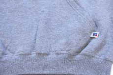画像5: 90s メキシコ製 RUSSELLラッセル State 15 BASEBALL 三段中抜き スウェットパーカー 杢グレー M★フーディー (5)