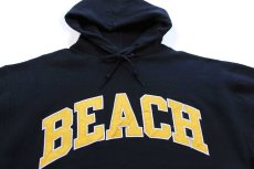 画像3: 90s メキシコ製 RUSSELLラッセル BEACH アップリケ スウェットパーカー 黒 L★フーディー (3)