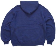 画像2: 00s メキシコ製 RUSSELLラッセル CENTENNIAL ひび割れプリント スウェットパーカー 紺 L★フーディー (2)