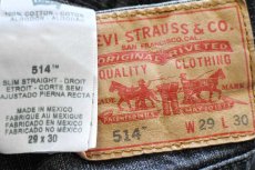 画像5: Levi'sリーバイス 514 リペア 先染め ブラック デニムパンツ W29 L30★SDP4015 (5)