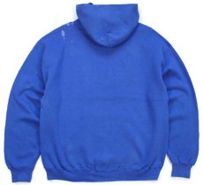 画像2: 00s メキシコ製 RUSSELLラッセル EAST MEADOW 36 JETS アメフト ブリーチ飛び スウェットパーカー 青 L★フーディー (2)