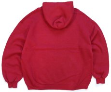 画像2: 90s メキシコ製 RUSSELLラッセル 無地 スウェットパーカー 濃赤 XL★フーディー ブランク (2)