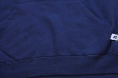 画像5: 00s メキシコ製 RUSSELLラッセル CENTENNIAL ひび割れプリント スウェットパーカー 紺 L★フーディー (5)