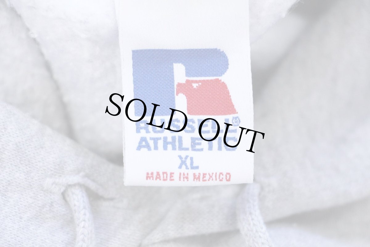 画像4: 90s メキシコ製 RUSSELLラッセル 無地 スウェットパーカー 杢グレー XL★フーディー ブランク (4)