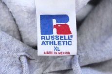 画像4: 90s メキシコ製 RUSSELLラッセル 無地 スウェットパーカー 杢グレー XL★フーディー ブランク (4)