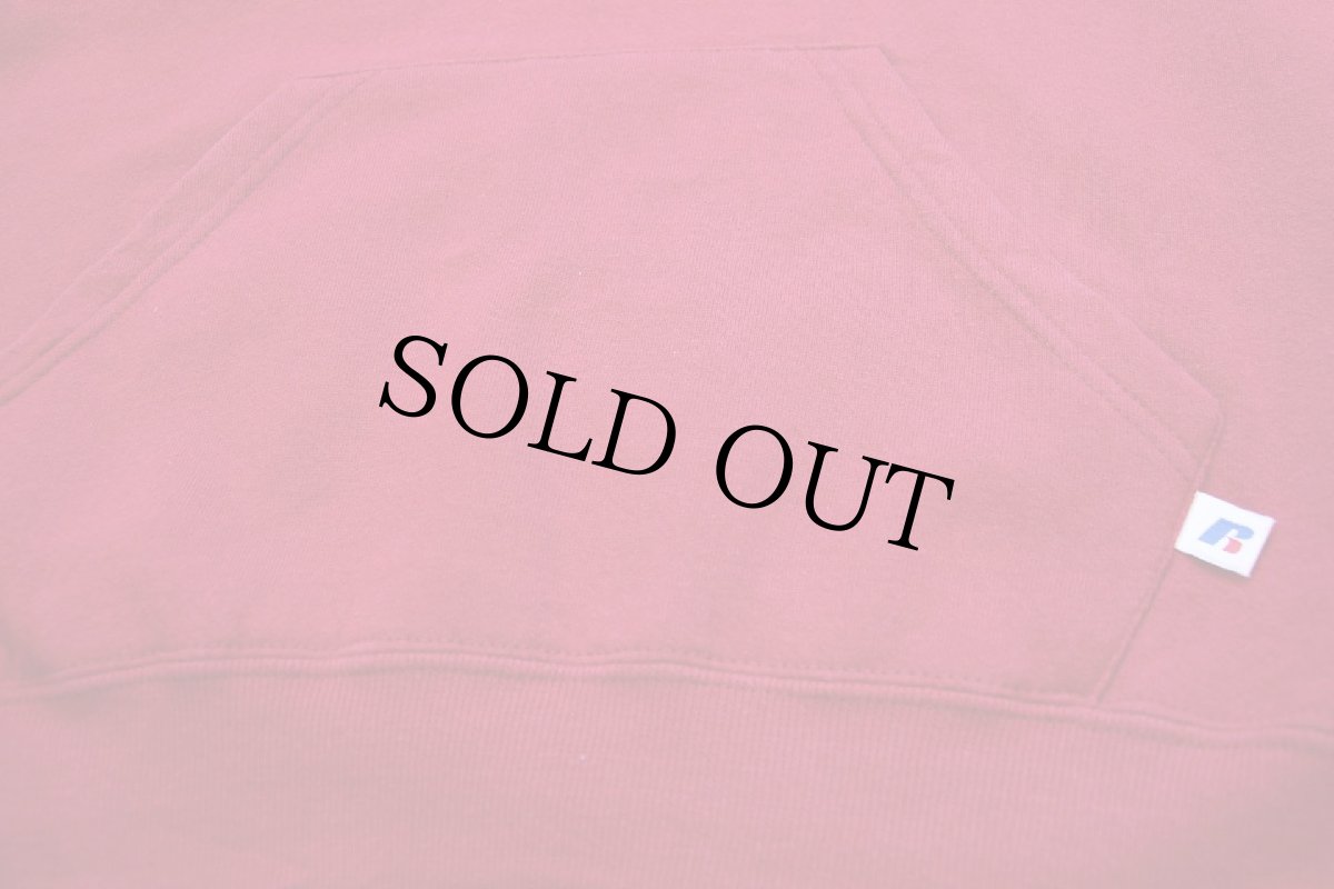 画像5: 90s メキシコ製 RUSSELLラッセル 無地 スウェットパーカー 濃赤 XL★フーディー ブランク (5)