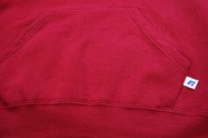 画像5: 90s メキシコ製 RUSSELLラッセル 無地 スウェットパーカー 濃赤 XL★フーディー ブランク (5)