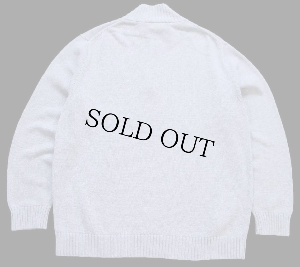 画像2: L.L.Bean VOLKSWAGENフォルクスワーゲン ロゴ刺繍 ハイネック ハーフジップ コットンニット セーター 杢ライトグレー XL-R (2)