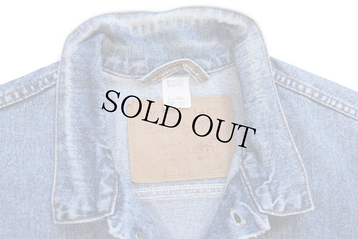 画像4: 90s メキシコ製 Levi'sリーバイス 70598 デカパッチ デニムジャケット 4ポケット XL (4)