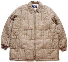 画像1: 80s USA製 BLAIR ボアライナー ナイロン キルティングジャケット グレーベージュ T-XXL★特大 (1)