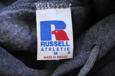 画像4: 90s メキシコ製 RUSSELLラッセル ツートン 切り替え スウェットパーカー 杢チャコールグレー M★フーディー ブランク (4)