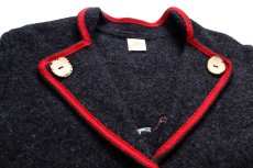 画像3: オーストリア製 JULIUS LANG 刺繍&アップリケ アート 鹿角ボタン チロリアン ボイルドウール ジャケット チャコールグレー 40 (3)