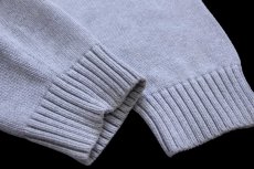 画像6: L.L.Bean VOLKSWAGENフォルクスワーゲン ロゴ刺繍 ハイネック ハーフジップ コットンニット セーター 杢ライトグレー XL-R (6)