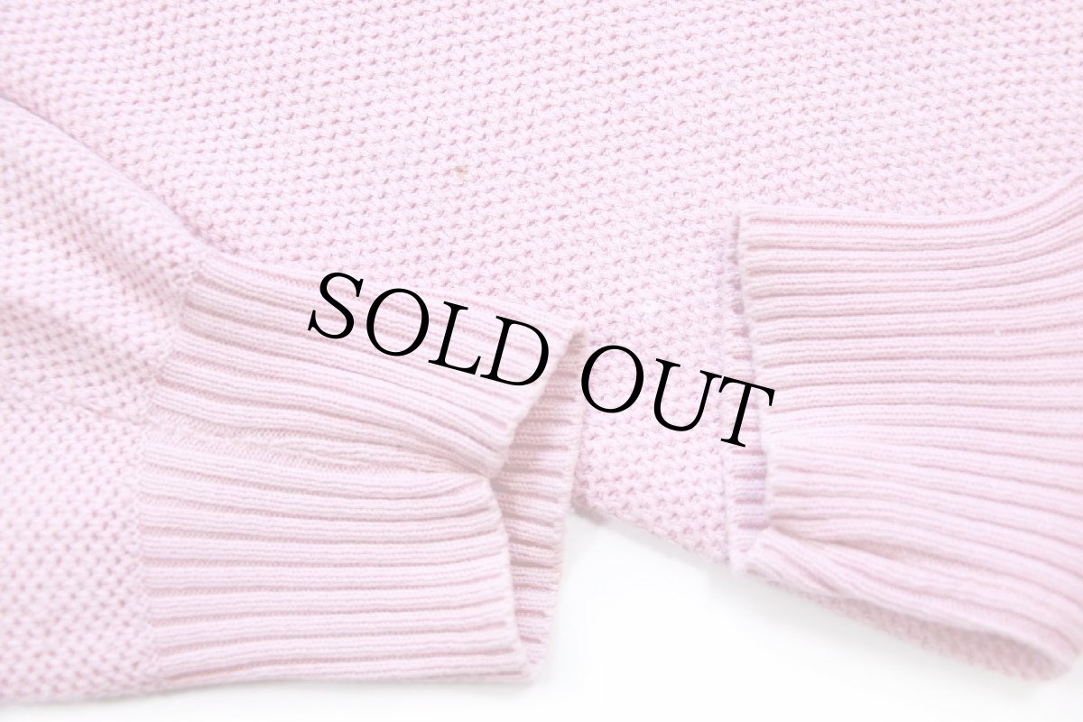 画像6: 80s USA製 L.L.Bean 無地 コットンニット セーター ピンク W-XL (6)