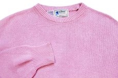 画像3: 80s USA製 L.L.Bean 無地 コットンニット セーター ピンク W-XL (3)