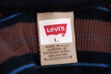 画像4: 90s USA製 Levi'sリーバイス ランダムボーダー ハーフジップ コットン カットソー L (4)