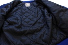 画像6: 80s USA製 TROPHY JACKETS レタードパッチ付き メルトン ウール 袖革スタジャン 青×アイボリー M★ジャケット (6)