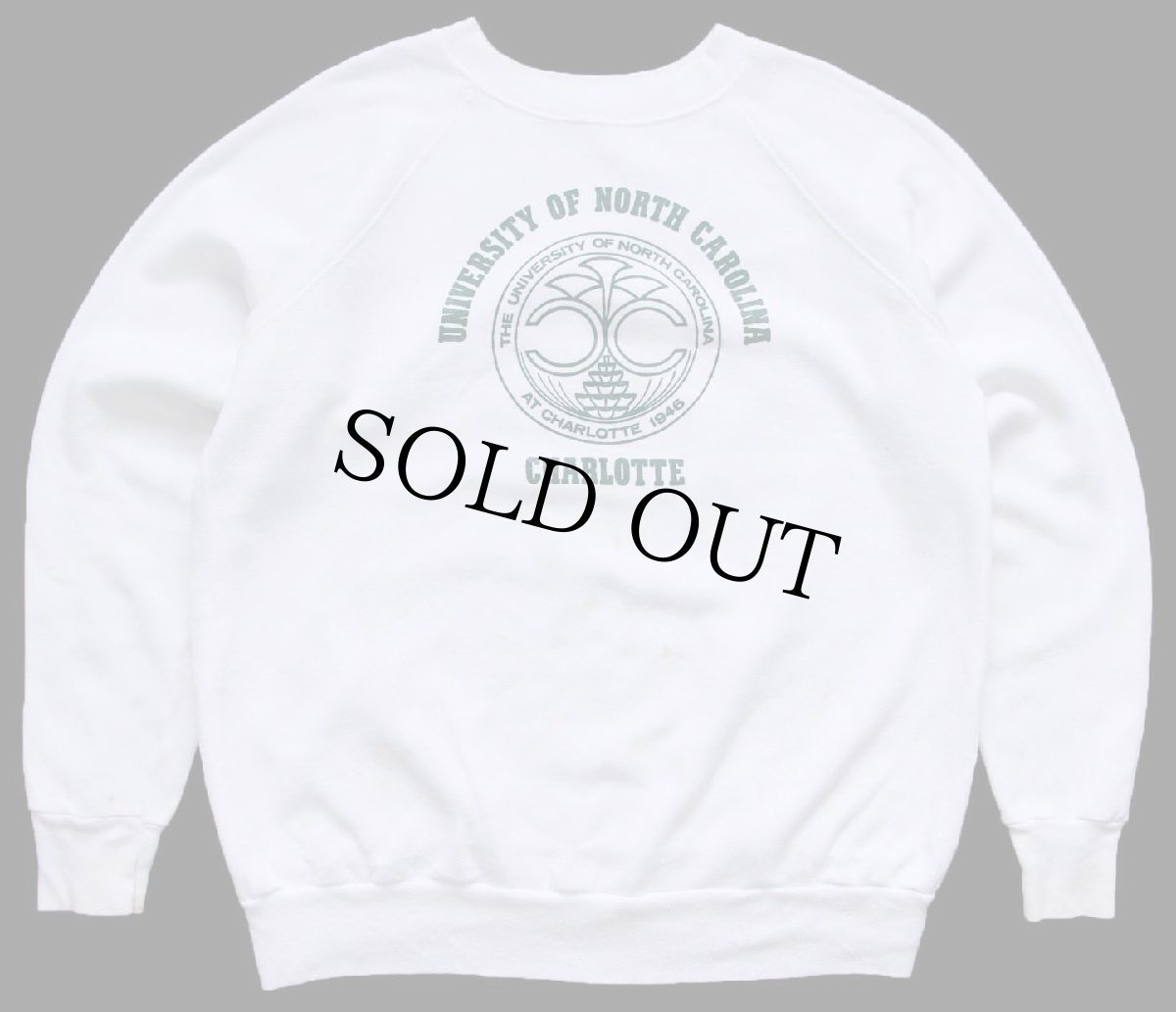 画像1: 80s Velva Sheen UNIVERSITY OF NORTH CAROLINA CHARLOTTE スウェット 白 (1)