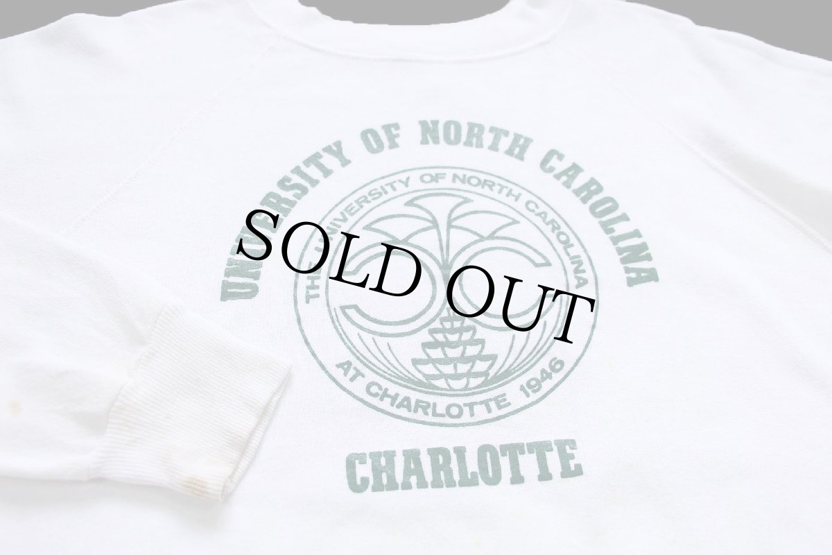 画像3: 80s Velva Sheen UNIVERSITY OF NORTH CAROLINA CHARLOTTE スウェット 白 (3)