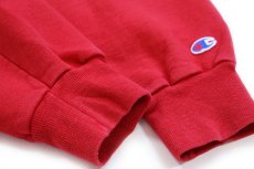 画像6: 90s USA製 Championチャンピオン NHL DETROIT RED WINGS ロゴ刺繍 前V スウェット 赤 XL (6)