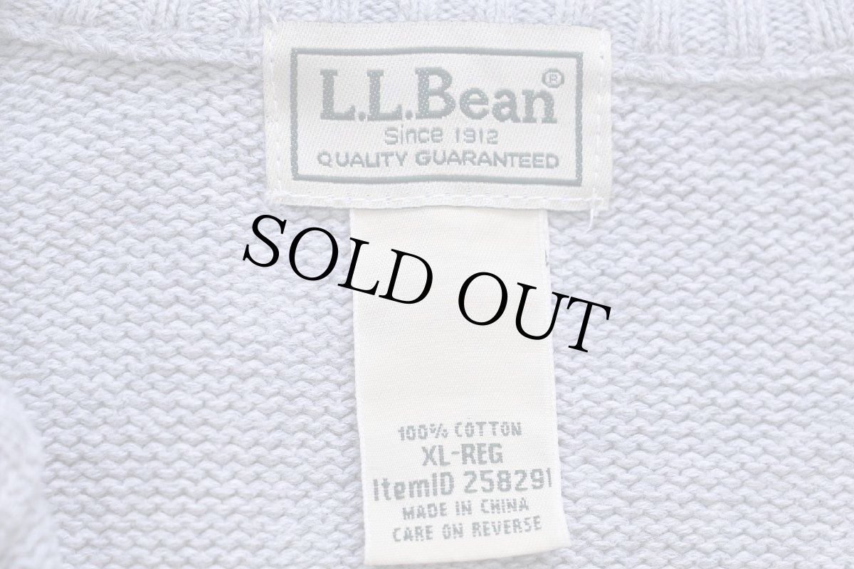 画像4: L.L.Bean VOLKSWAGENフォルクスワーゲン ロゴ刺繍 ハイネック ハーフジップ コットンニット セーター 杢ライトグレー XL-R (4)