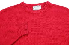 画像3: 80s USA製 L.L.Bean 無地 コットンニット セーター 赤 W-L (3)