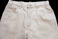 画像4: 90s USA製 Levi'sリーバイス 550 先染め カラーデニムパンツ カーキ W36 L30 (4)