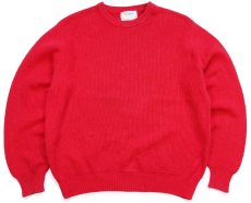 画像1: 80s USA製 L.L.Bean 無地 コットンニット セーター 赤 W-L (1)
