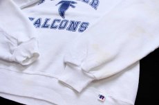 画像5: 90s USA製 RUSSELLラッセル FULMER FALCONS 前V スウェット 白 L (5)