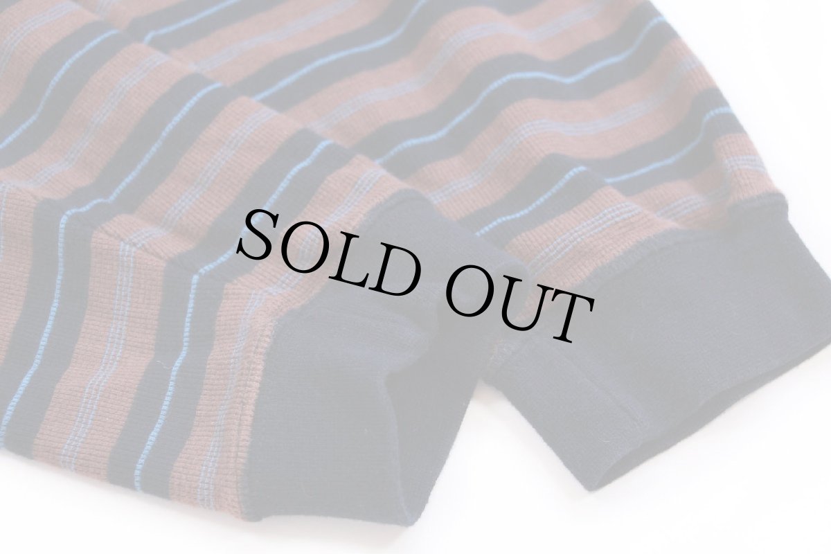 画像6: 90s USA製 Levi'sリーバイス ランダムボーダー ハーフジップ コットン カットソー L (6)