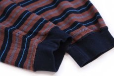 画像6: 90s USA製 Levi'sリーバイス ランダムボーダー ハーフジップ コットン カットソー L (6)