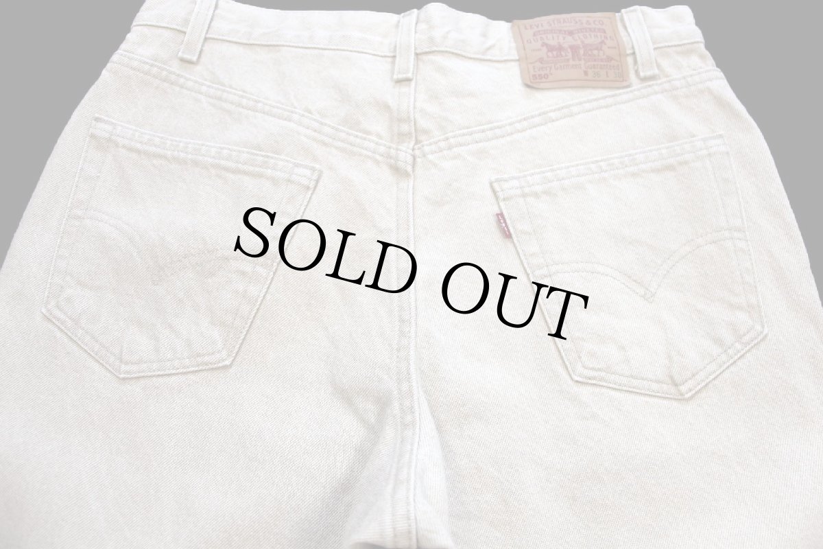 画像5: 90s USA製 Levi'sリーバイス 550 先染め カラーデニムパンツ カーキ W36 L30 (5)