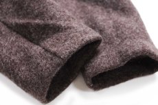 画像6: スペイン製 Zero 編み柄ニット×パイル 切り替え ウールジャケット ブラウン 50 (6)