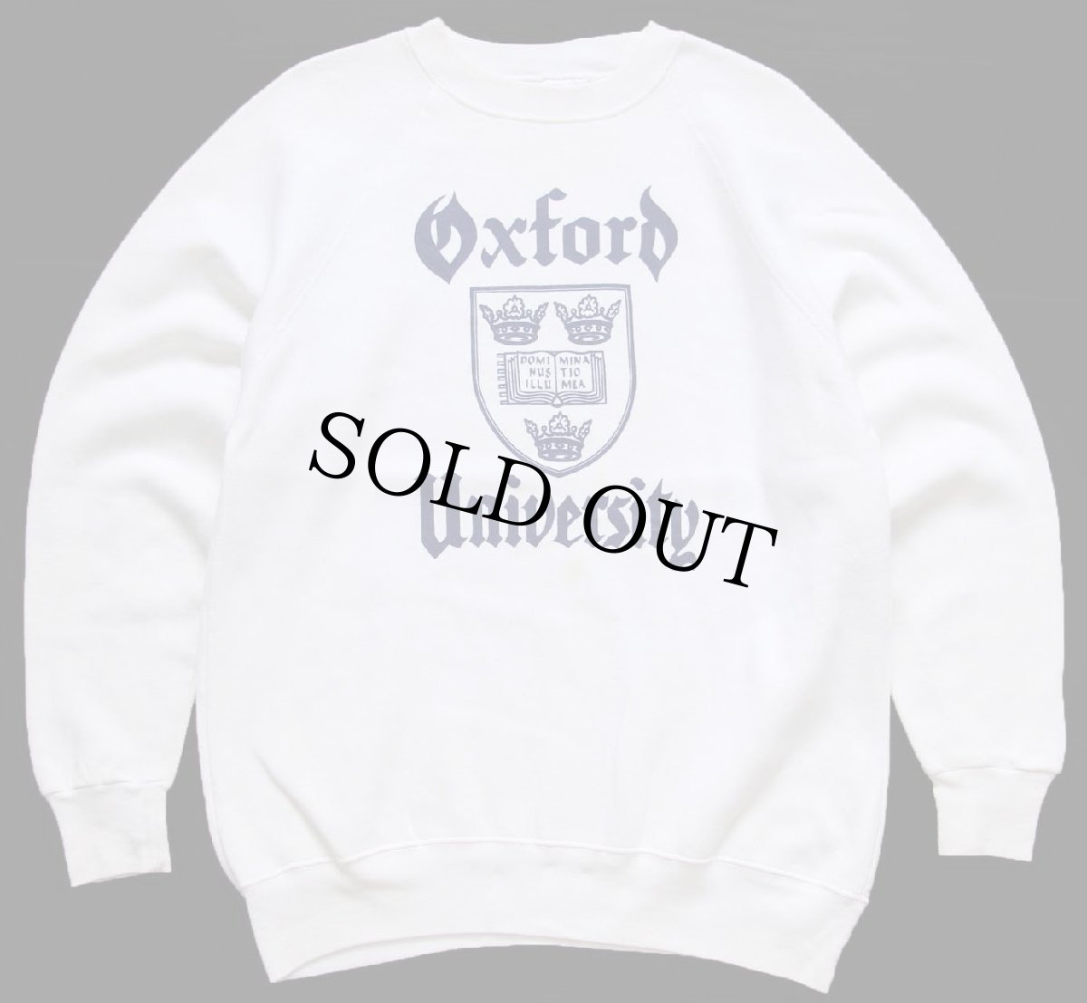 画像1: 80s 英国製 Oxford University ロゴ スウェット 白 L (1)